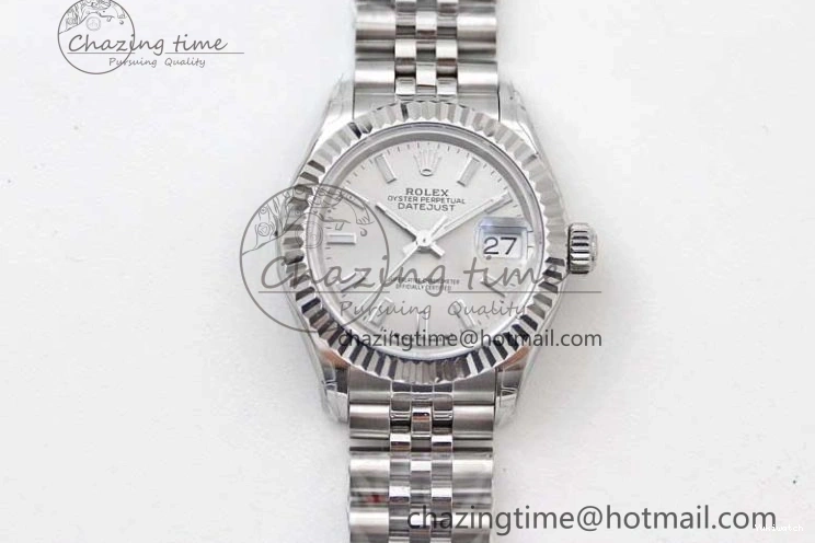 SS on Silver Steel Lady Bracelet 1:1 904L 28 TWF Best Dial DateJust President Edition NH05 0426